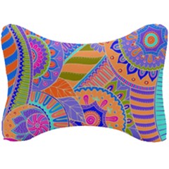 Pop Art Paisley Flowers Ornaments Multicolored 3 Seat Head Rest Cushion by EDDArt