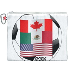 United Football Championship Hosting 2026 Soccer Ball Logo Canada Mexico Usa Canvas Cosmetic Bag (xxxl) by yoursparklingshop