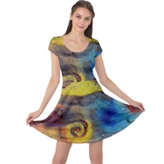 Painted Swirls                                   Cap Sleeve Dress by LalyLauraFLM