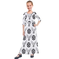 Owls And Pentacles Kids  Quarter Sleeve Maxi Dress by IIPhotographyAndDesigns