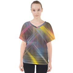 Fractals Stripes                                       V-neck Dolman Drape Top by LalyLauraFLM