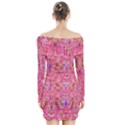 Pink purple beautiful golden butterfly created by FlipStylez Designs Long Sleeve Off Shoulder Dress View2