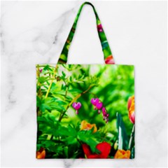 Bleeding Heart Flowers In Spring Zipper Grocery Tote Bag by FunnyCow