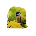 Tomtit Bird Dressed To The Season Drawstring Pouches (Large)  View2