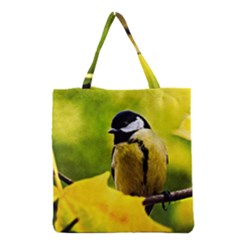 Tomtit Bird Dressed To The Season Grocery Tote Bag by FunnyCow