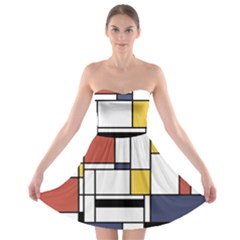 Abstract Art Of Avant Garde Strapless Bra Top Dress by FunnyCow