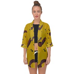 Swimming Worms Open Front Chiffon Kimono by snowwhitegirl