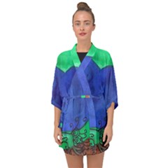 Peacocks Half Sleeve Chiffon Kimono by snowwhitegirl