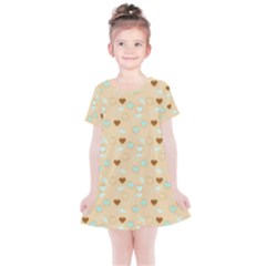 Beige Heart Cherries Kids  Simple Cotton Dress by snowwhitegirl