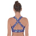 Heart Cherries Blue Cross Back Sports Bra View2