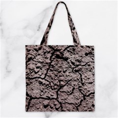 Earth  Dark Soil With Cracks Zipper Grocery Tote Bag by FunnyCow