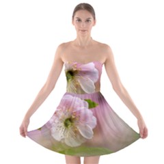 Single Almond Flower Strapless Bra Top Dress by FunnyCow