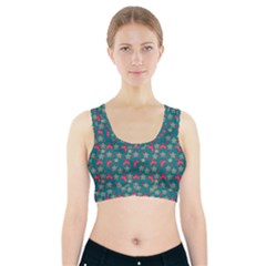 Teal Hats Sports Bra With Pocket by snowwhitegirl