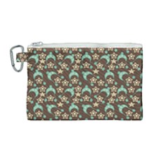 Brown With Blue Hats Canvas Cosmetic Bag (medium) by snowwhitegirl