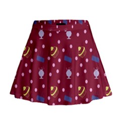 Cakes And Sundaes Red Mini Flare Skirt by snowwhitegirl