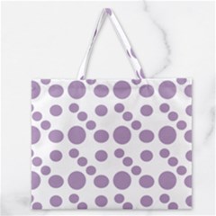 Violet Dots Zipper Large Tote Bag by snowwhitegirl