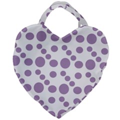 Violet Dots Giant Heart Shaped Tote by snowwhitegirl