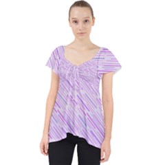 Silly Stripes Lilac Lace Front Dolly Top by snowwhitegirl