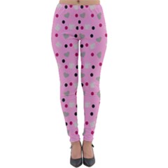 Pink Milk Hearts Lightweight Velour Leggings by snowwhitegirl