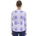 Royal Anchors On White V-Neck Long Sleeve Top View2