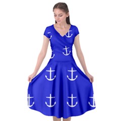 Royal Anchors Cap Sleeve Wrap Front Dress by snowwhitegirl