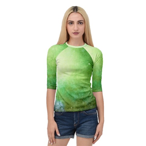 Galaxy Green Quarter Sleeve Raglan Tee by snowwhitegirl