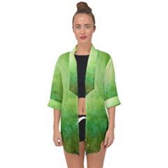 Galaxy Green Open Front Chiffon Kimono by snowwhitegirl