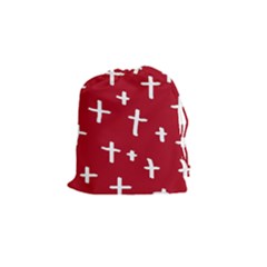 Red White Cross Drawstring Pouch (small) by snowwhitegirl