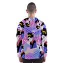 Japanese Abstract Blue Hooded Windbreaker (Men) View2