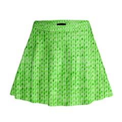 Knitted Wool Neon Green Mini Flare Skirt by snowwhitegirl