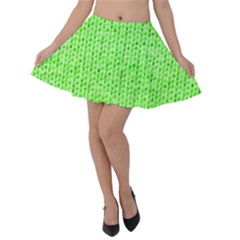 Knitted Wool Neon Green Velvet Skater Skirt by snowwhitegirl