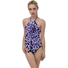 Purple Abstract Swirl Drops Go With The Flow One Piece Swimsuit by snowwhitegirl