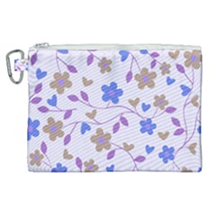 Blue Vintage Flowers Canvas Cosmetic Bag (xl) by snowwhitegirl