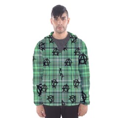 Green  Plaid Anarchy Hooded Windbreaker (men) by snowwhitegirl