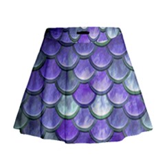 Blue Purple Mermaid Scale Mini Flare Skirt by snowwhitegirl