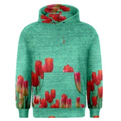 Green Denim Flowers Men s Pullover Hoodie by snowwhitegirl