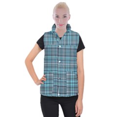 Teal Plaid Women s Button Up Vest by snowwhitegirl