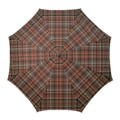 Peach  Plaid Golf Umbrellas by snowwhitegirl