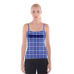 Blue Teal Plaid Spaghetti Strap Top by snowwhitegirl