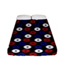 Eye Dots Red Blue Fitted Sheet (Full/ Double Size) View1