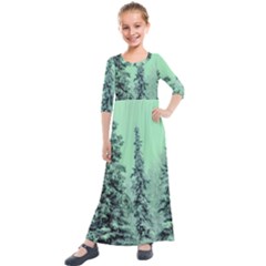 Winter Trees Kids  Quarter Sleeve Maxi Dress by snowwhitegirl