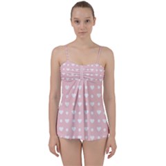 Hearts Dots Pink Babydoll Tankini Set by snowwhitegirl