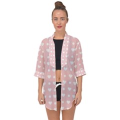 Hearts Dots Pink Open Front Chiffon Kimono by snowwhitegirl