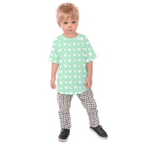 Hearts Dots Green Kids Raglan Tee by snowwhitegirl