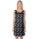 Hearts And Star Dot Black Sleeveless Satin Nightdress View1