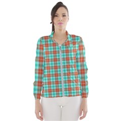 Aqua Orange Plaid Windbreaker (women) by snowwhitegirl