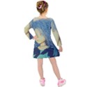 Blue Hair Boy Kids  Long Sleeve Velvet Dress View2