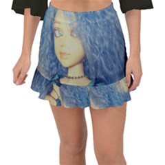 Blue Hair Boy Fishtail Mini Chiffon Skirt by snowwhitegirl