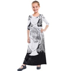 Girl Kids  Quarter Sleeve Maxi Dress by snowwhitegirl