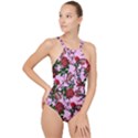 Pink Rose Vampire High Neck One Piece Swimsuit View1